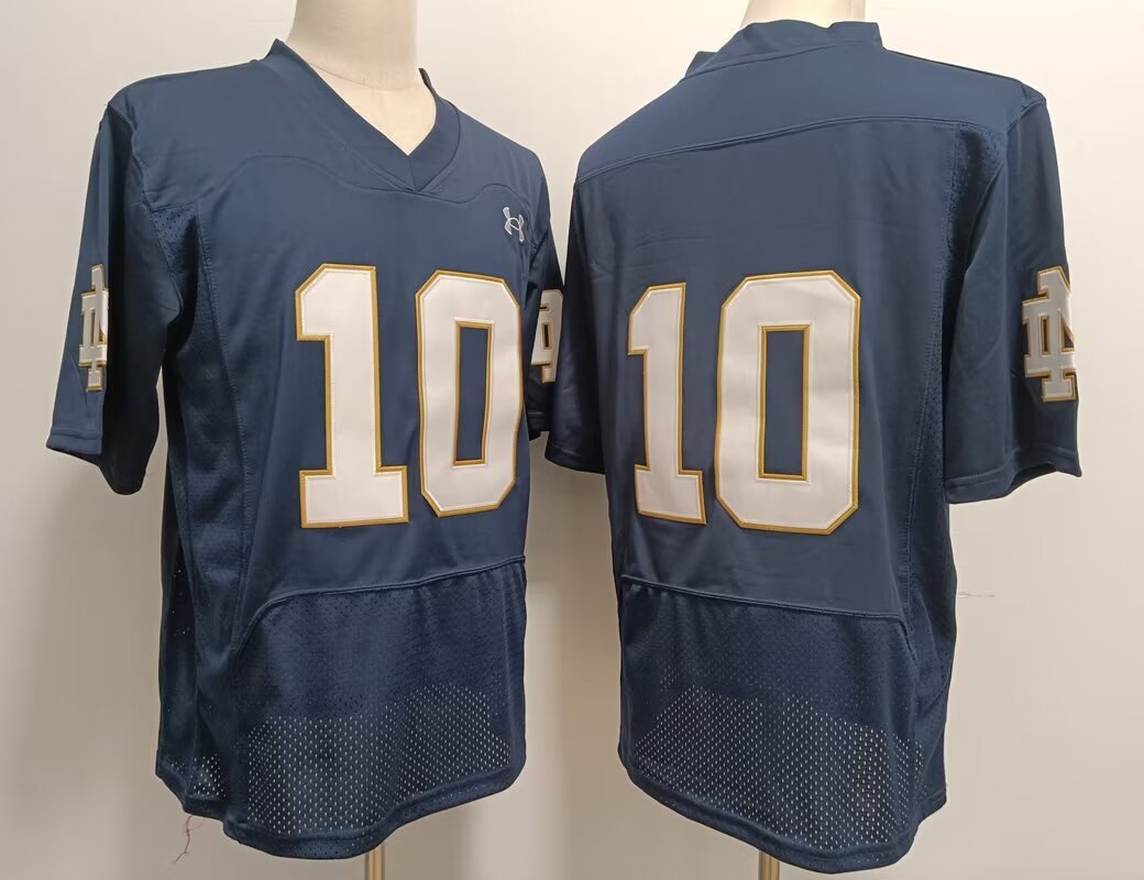 2024 NCAA Men University of Notre Dame #10 Sam Hartman blue nike jerseys